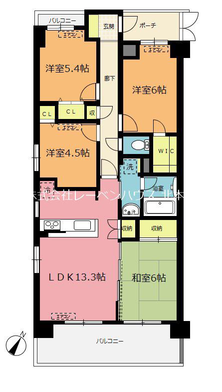 レーベンハイム北本駅前(4LDK/7階)の間取り写真