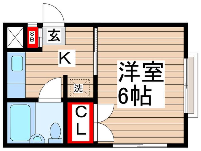 ロイヤル山崎(1K/2階)の間取り写真