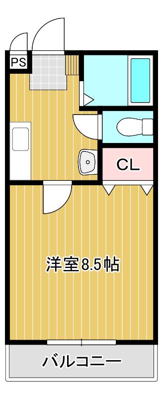 シティステイション参番館(1K/2階)の間取り写真