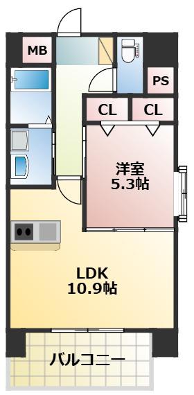 プレシャス(1LDK/10階)の間取り写真