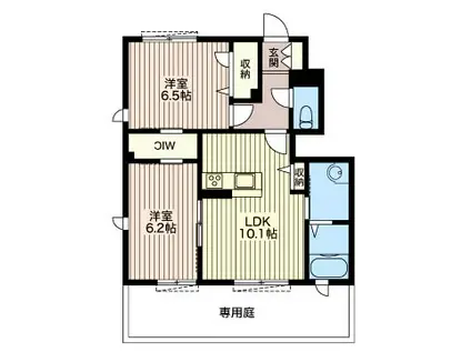 サクレ クール(2LDK/1階)の間取り写真
