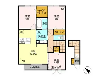 グランテラス山王(3LDK/2階)の間取り写真