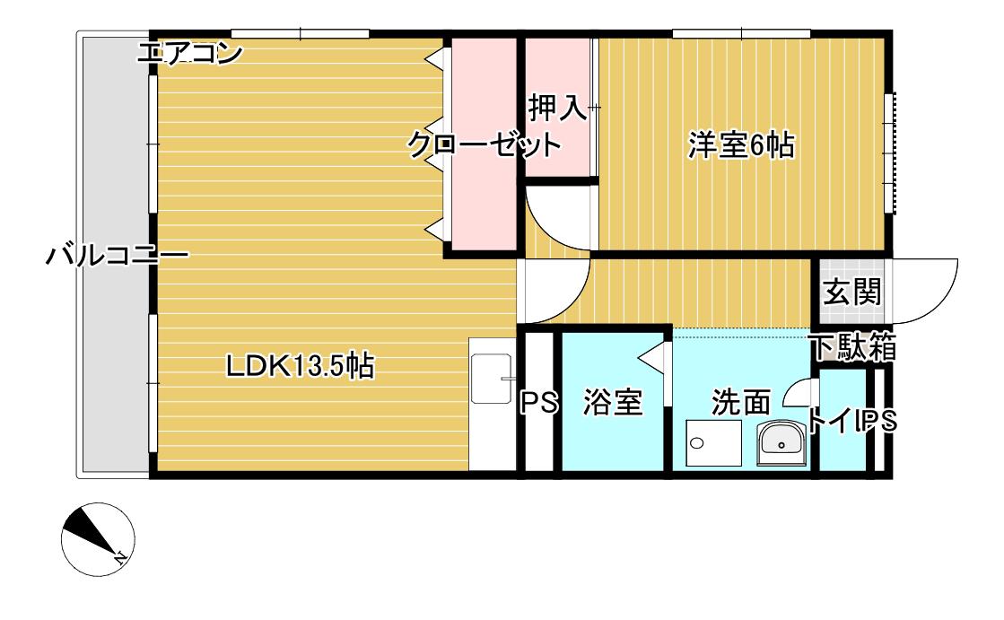 池田マンション(1LDK/2階)の間取り写真