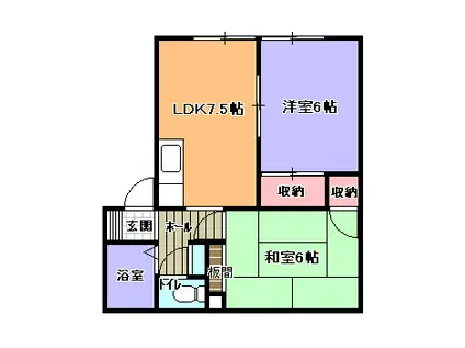 マックビラ赤見(2DK/2階)の間取り写真