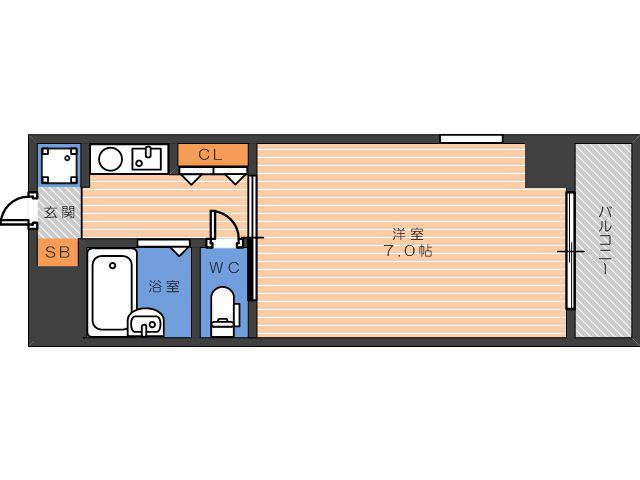 マツダ21(1K/4階)の間取り写真