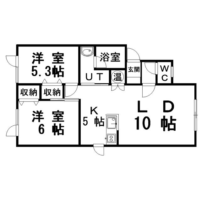 LA.KINOMI (2LDK/2階)の間取り写真