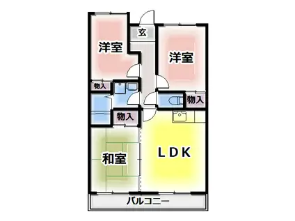 メゾンアザレア(3LDK/3階)の間取り写真