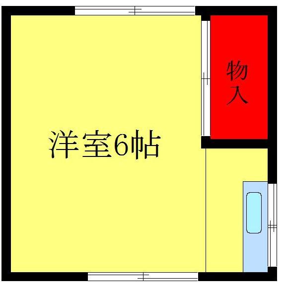 関アパートI(ワンルーム/2階)の間取り写真