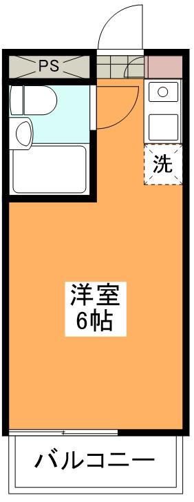 パークサイドシマザキ(ワンルーム/2階)の間取り写真
