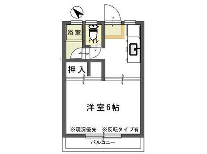 コーポスカイビュー(1K/2階)の間取り写真