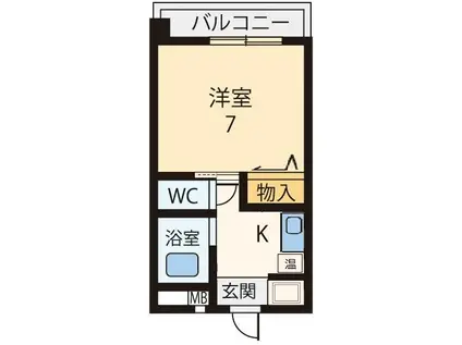 マンションタケウチ2号館(1K/2階)の間取り写真
