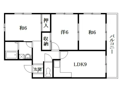 吉森シティハイツII(3DK/2階)の間取り写真