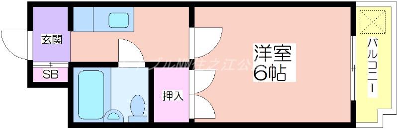 コーポアビコ(1K/5階)の間取り写真