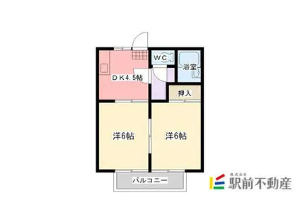 OLD COUNTRY(2DK/1階)の間取り写真