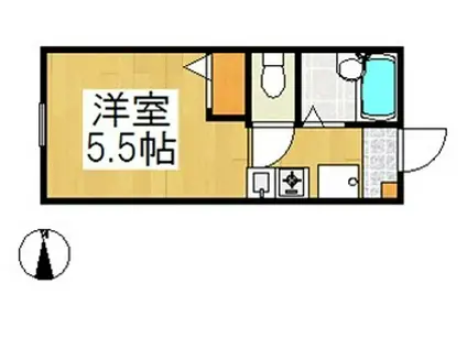 リメイン福島A棟(ワンルーム/2階)の間取り写真