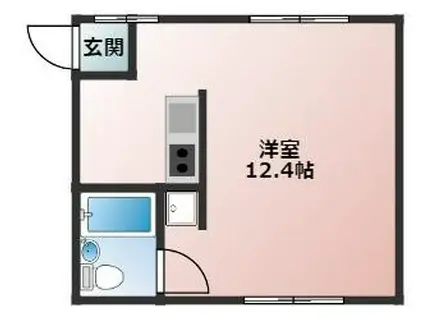 65ハイランド(ワンルーム/2階)の間取り写真