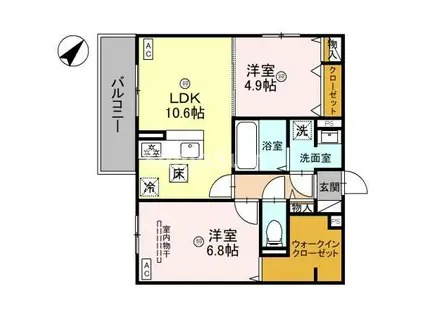 サンパティーク東町(2LDK/3階)の間取り写真