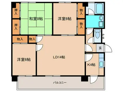 アレーテハイツ(3LDK/2階)の間取り写真