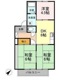 プチパール102(3DK/2階)の間取り写真