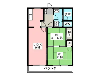 東乃コーポ(3DK/1階)の間取り写真