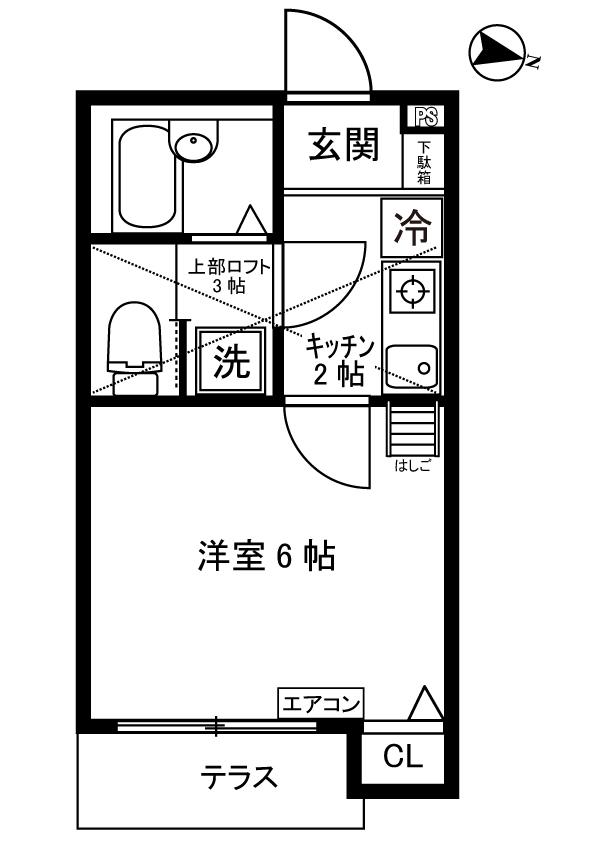アトレ三田(1K/1階)の間取り写真