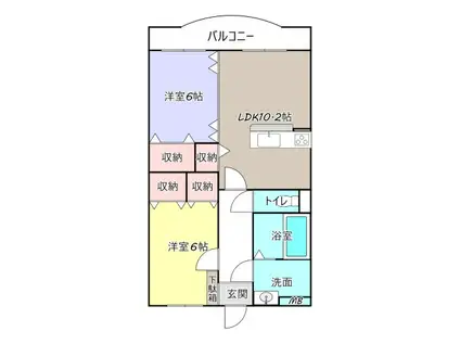 グラン・シャリオ(2LDK/2階)の間取り写真