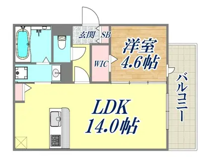 LAMAISON大池町(1LDK/1階)の間取り写真