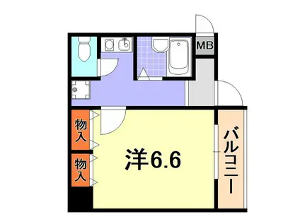 ラポート(1K/6階)の間取り写真