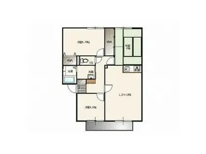 サンビレッジカムアンドエムG棟(2LDK/2階)の間取り写真