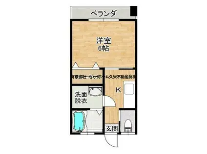 渡部ビル(1K/3階)の間取り写真