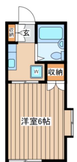 ファミーユ国分寺(1K/2階)の間取り写真