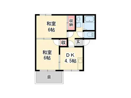 コーポ花(2DK/1階)の間取り写真