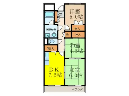 ロイヤルハイム(3DK/4階)の間取り写真