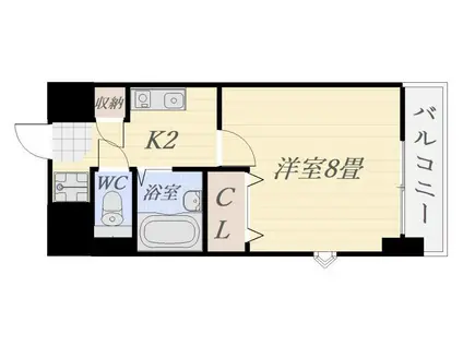 スカイパーク5(1K/2階)の間取り写真