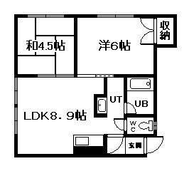 クルーズハウス豊岡(2LDK/1階)の間取り写真