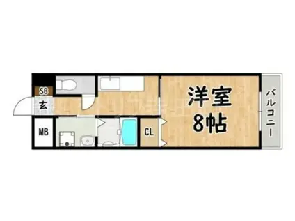 プランドール南巽(1K/2階)の間取り写真