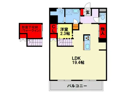 日生コーポラス(1LDK/4階)の間取り写真