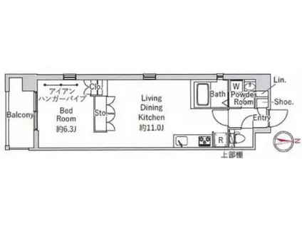 アールスタイル文京小石川(ワンルーム/7階)の間取り写真