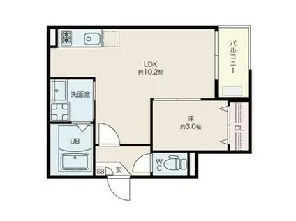 JACK SHOHOII(1LDK/3階)の間取り写真