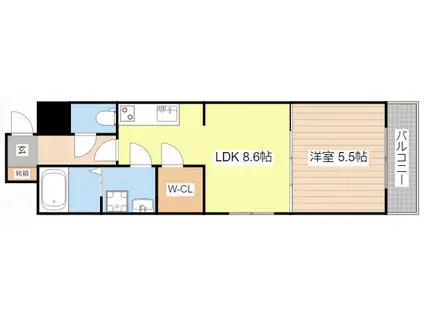 グランブルー野瀬(1SLDK/2階)の間取り写真
