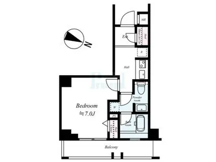 VERXEED志村坂上(1K/5階)の間取り写真