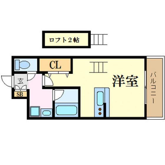 金屋町グランデ(ワンルーム/9階)の間取り写真