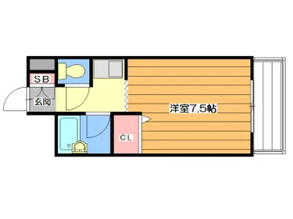 ル・ウエスト・チトセ(1K/3階)の間取り写真