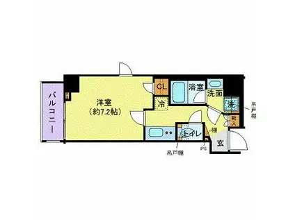 ZOOM西新宿(1K/4階)の間取り写真