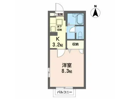 フローラル南光台(1K/1階)の間取り写真