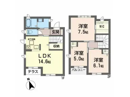 メゾン・ソレアードD(3LDK/1階)の間取り写真