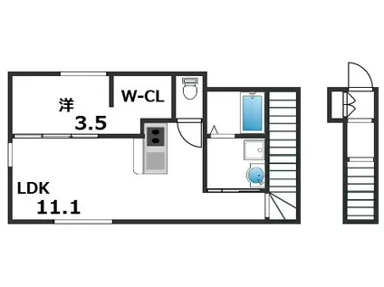 マッティーナ西明石(1LDK/2階)の間取り写真