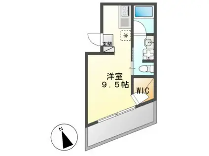 PLUS M KAKUOUZANII(ワンルーム/2階)の間取り写真