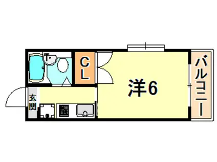 セルダン西芦屋(1K/3階)の間取り写真