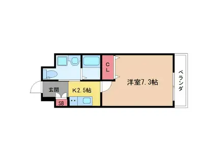 エルプレイス東三国(1K/1階)の間取り写真